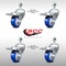 Service Caster 3.5 Inch SS Blue Polyurethane 1/2 Inch Threaded Stem Caster Set Total Lock Brake SCC-SSTSTTL20S3514-PPUB-BLU-121315-4 - alternate 5